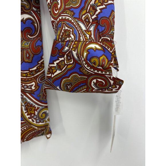 Jones New York Paisley Long Cuff Sleeve Button Down Blouse Medium NEW - Picture 4 of 6